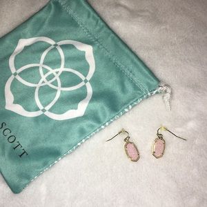 Kendra Scott pink drusy small dangle earrings